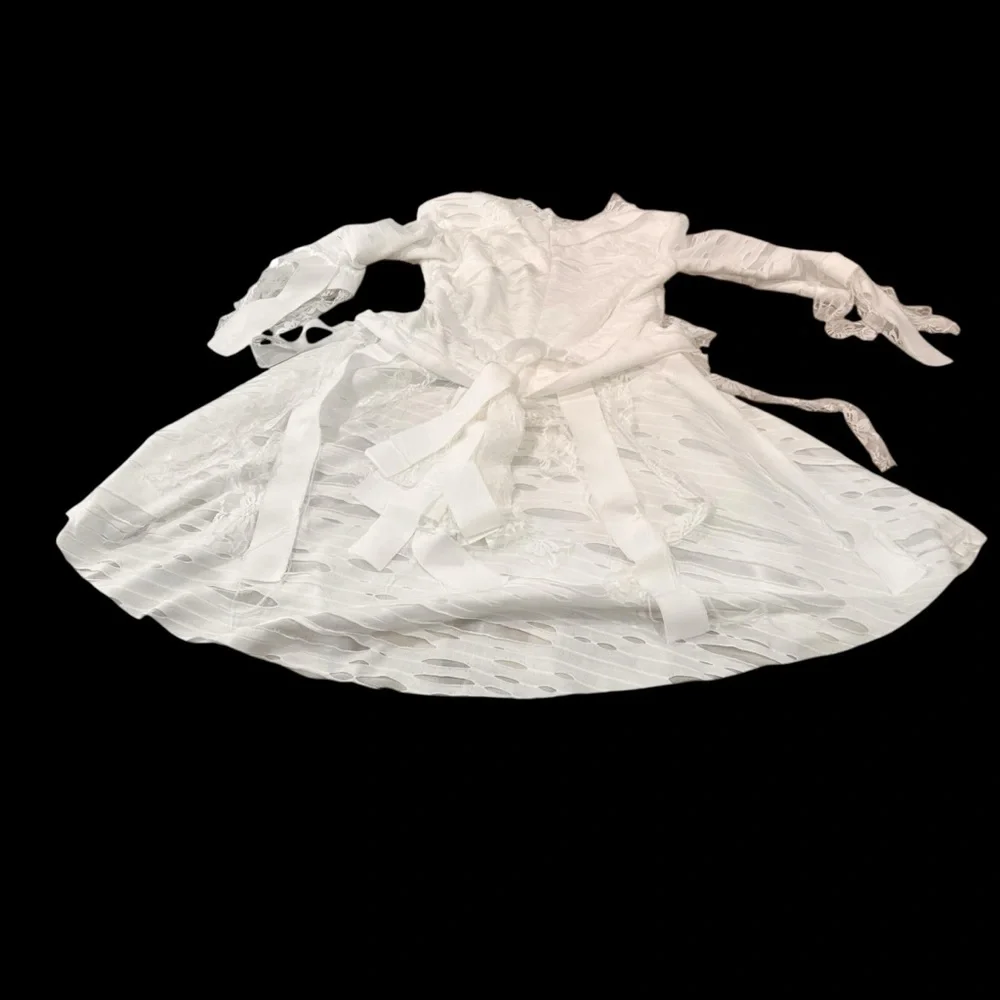 Chasing Fireflies Wishcraft LaceMummy Costume girls size 10 white Halloween 3pc